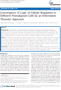 Cover page: Convergence of Logic of Cellular Regulation in Different Premalignant Cells by an Information Theoretic Approach