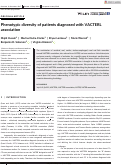 Cover page: Phenotypic diversity of patients diagnosed with VACTERL association