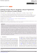 Cover page: Patterns of Gene Flow in Anopheles coluzzii Populations From Two African Oceanic Islands.