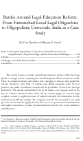 Cover page of Battles Around Legal Education Reform: From Entrenched Local Legal Oligarchies to Oligopolistic Universals. India as a Case Study