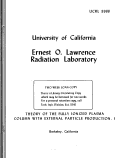 Cover page: THEORY OF THE FULLY IONIZED PLASMA COLUMN WITH EXTERNAL PARTICLE PRODUCTION. I