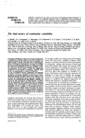 Cover page: The dual nature of community variability