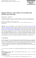 Cover page: Random Matrices: Universality of Local Eigenvalue Statistics up to the Edge