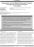 Cover page: Spontaneously Conceived Ruptured Heterotopic Pregnancy Presenting with Chest Pain and Dyspnea: A Case Report