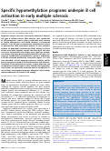 Cover page: Specific hypomethylation programs underpin B cell activation in early multiple sclerosis.