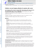 Cover page: Palliative care and imaging utilisation for patients with cancer