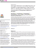 Cover page: Genotype distribution and allele frequency of thioester-containing protein 1(Tep1) and its effect on development of Plasmodium oocyst in populations of Anopheles arabiensis in Ethiopia.