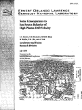 Cover page: Some Consequences to Ion Source Behavior of High Plasma Drift Velocity