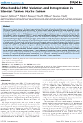 Cover page: Mitochondrial DNA Variation and Introgression in Siberian Taimen Hucho taimen