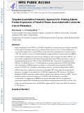 Cover page: Targeted Quantitative Proteomic Approach for Probing Altered Protein Expression of Small GTPases Associated with Colorectal Cancer Metastasis.