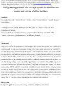 Cover page: Energy saving potential of a two-pipe system for simultaneous heating and cooling of office buildings