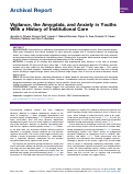 Cover page: Vigilance, the Amygdala, and Anxiety in Youths With a History of Institutional Care