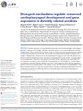 Cover page: Divergent mechanisms regulate conserved cardiopharyngeal development and gene expression in distantly related ascidians