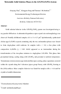 Cover page: Metastable Solid Solution Phases in the LiFePO4/FePO4 System