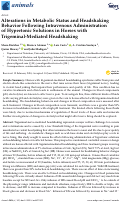 Cover page: Alterations in Metabolic Status and Headshaking Behavior Following Intravenous Administration of Hypertonic Solutions in Horses with Trigeminal-Mediated Headshaking.