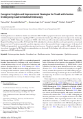 Cover page: Caregiver Insights and Improvement Strategies for Youth with Autism Undergoing Gastrointestinal Endoscopy.