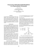 Cover page: Processing Unification-based Grammars in a Connectionist Framework