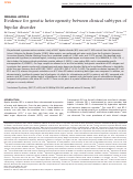 Cover page: Evidence for genetic heterogeneity between clinical subtypes of bipolar disorder