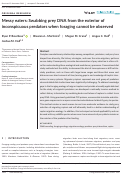 Cover page: Messy eaters: Swabbing prey DNA from the exterior of inconspicuous predators when foraging cannot be observed