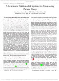 Cover page: A Multiview Multimodal System for Monitoring Patient Sleep