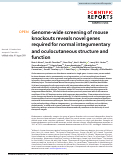 Cover page: Genome-wide screening of mouse knockouts reveals novel genes required for normal integumentary and oculocutaneous structure and function