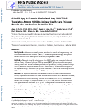 Cover page: A Mobile App to Promote Alcohol and Drug SBIRT Skill Translation among Multi-Disciplinary Health Care Trainees: Results of a Randomized Controlled Trial