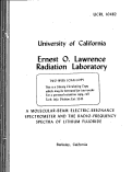 Cover page: A MOLECULAR-BEAM ELECTRIC-RESONANCE SPECTROMETER AND THE RADIO-FREQUENCY SPECTRA OF LITHIUM FLUORIDE