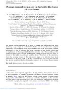 Cover page: Plasma channel formation in the knife-like focus of laser beam