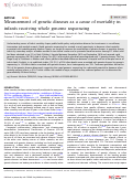 Cover page: Measurement of genetic diseases as a cause of mortality in infants receiving whole genome sequencing