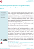 Cover page: Vaping-induced metabolomic signatures in the circulation of mice are driven by device type, e-liquid, exposure duration and sex