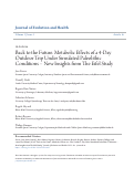 Cover page: Back to the Future. Metabolic Effects of a 4-Day Outdoor Trip Under Simulated Paleolithic Conditions – New Insights from The Eifel Study