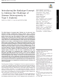 Cover page: Introducing the Endotype Concept to Address the Challenge of Disease Heterogeneity in Type 1 Diabetes.