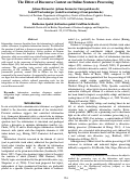 Cover page: The Effect of Discourse Context on Online Sentence Processing