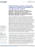 Cover page: Tailored design of protein nanoparticle scaffolds for multivalent presentation of viral glycoprotein antigens