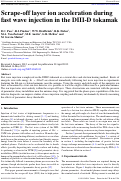 Cover page: Scrape-off layer ion acceleration during fast wave injection in the DIII-D tokamak