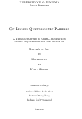 Cover page: On Linked Quaternionic Pairings