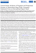 Cover page: Toward Earlier Inclusion of Pregnant and Postpartum Women in Tuberculosis Drug Trials: Consensus Statements From an International Expert Panel