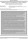 Cover page: A Detailed Analysis of Prehospital Interventions in Common Medical Priority Dispatch System Determinants