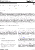 Cover page: CardioStart Online: A Virtual High School Tissue Engineering Course.