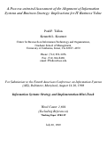 Cover page: A Process-oriented Assessment of the Alignment of Information Systems and Business Strategy: Implications for IT Business Value