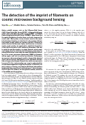 Cover page: The detection of the imprint of filaments on cosmic microwave background lensing