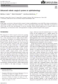 Cover page: Advanced robotic surgical systems in ophthalmology