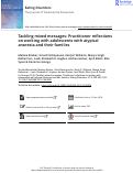 Cover page: Tackling mixed messages: Practitioner reflections on working with adolescents with atypical anorexia and their families.