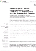 Cover page: Flavonol Profile Is a Reliable Indicator to Assess Canopy Architecture and the Exposure of Red Wine Grapes to Solar Radiation