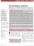 Cover page: Indications and Efficacy of Gamma Knife Stereotactic Radiosurgery for Recurrent Glioblastoma: 2 Decades of Institutional Experience