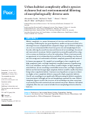 Cover page: Urban habitat complexity affects species richness but not environmental filtering of morphologically-diverse ants