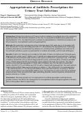 Cover page: Appropriateness of Antibiotic Prescriptions for Urinary Tract Infections