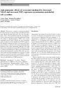 Cover page: Anti-angiogenic effects of resveratrol mediated by decreased VEGF and increased TSP1 expression in melanoma-endothelial cell co-culture