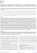 Cover page: Emergence of Individual HIV-Specific CD8 T Cell Responses during Primary HIV-1 Infection Can Determine Long-Term Disease Outcome