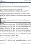 Cover page: Association of Restless Legs Syndrome With Incident Parkinson’s Disease